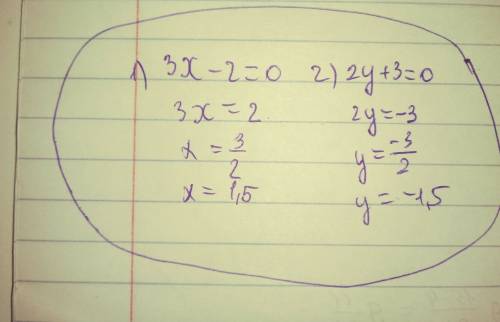 3x-2=0, 2y+3=0, x+y=0, 2x+5y=0, x+2y+3=0,