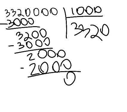 Можете написать как решить 3.320.000: 1.000 столбиком? только не ответ,а прям решение