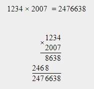 934*260 2468*359 1234*2007 столбиком и чтобы вверху были цифры как решили! заранее