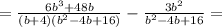 =\frac{6b^{3}+48b}{(b+4)(b^{2}-4b+16)}-\frac{3b^{2}}{b^{2}-4b+16}=