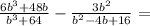 \frac{6b^{3}+48b}{b^{3}+64}-\frac{3b^{2}}{b^{2}-4b+16}=