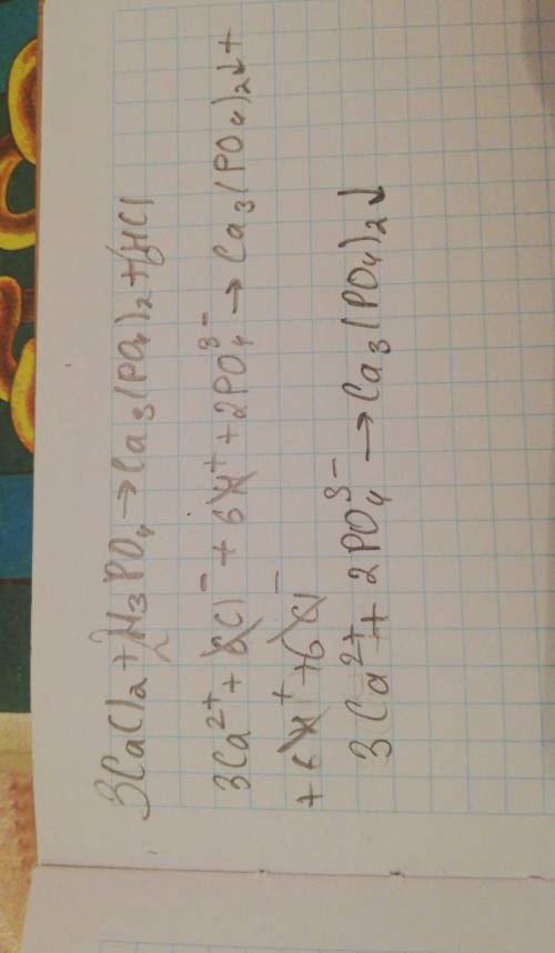 1. закончить уравнение , записать молекуляное, полное ионное и сокращенное ионное: сacl2 + h3po4 →