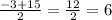 \frac{-3+15}{2} = \frac{12}{2} = 6