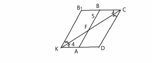 С! биссектриса угла c параллелограмма abcdпересекает сторону ab в точке f, а продолжение стороны ad
