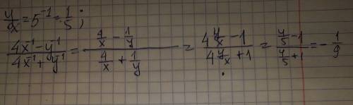 Найди значение выражения: 4x−1−y−1\4x−1+y−1 , если y\x=5−1