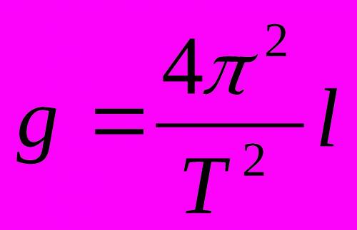 Запишите формулу ускорения свободного падения через период