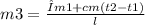 m3 = \frac{λm1 + cm(t2 - t1)}{l}