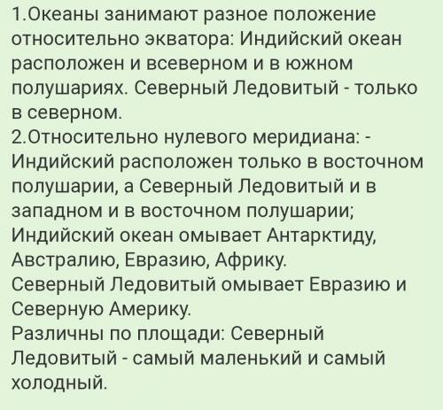 Сходства и различия северо-ледовитого океана и южно-ледовитого океана .