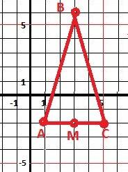 Даны координаты вершин треугольник abc a(1; -2) b(3; 6) c(5; -2) а) доказать, что треугольник abc ра