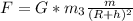 F=G*m_{3} \frac{m}{(R+h)^2}