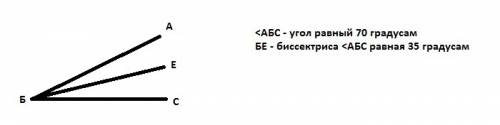 Странспортира начертите угол аов, величина которого равна 70. проведите бисектрису угла