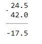 Найти значение выражение в столбик24.500-42