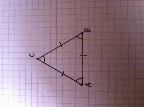 Постройте отрезок ab.постройте равносторонний трейгольник со стороной ab.измерьте углы построенного