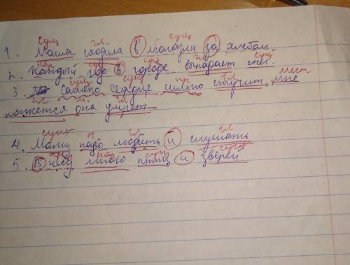 Какие можно зделать 5 любых предложений на сентактический разбор полностью?