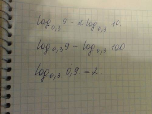 Log (с основанием 0.3) 9-2log(с основанием 0.3)10