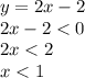 y=2x-2\\2x-2