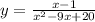 y=\frac{x-1}{x^{2}-9x+20 }