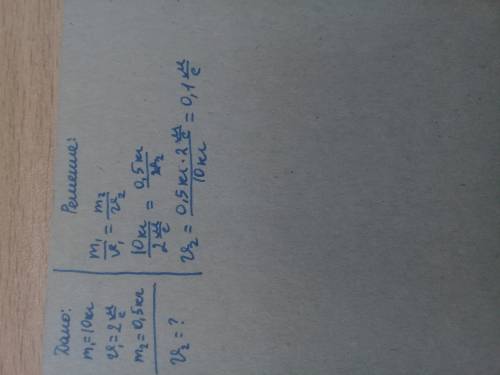 Тележка с песком массой 10 кг катиться со скоростью 2 м/с. в тележку падает песок массой 500 гр. с к