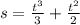 s = \frac{ {t}^{3} }{3} + \frac{ {t}^{2} }{2}