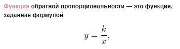 Какую функцию называют обратной пропорциональностью