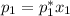 p_{1} = p^{*}_{1}x_{1}