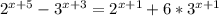 2^{x+5} - 3^{x+3} = 2^{x+1}+6*3^{x+1}