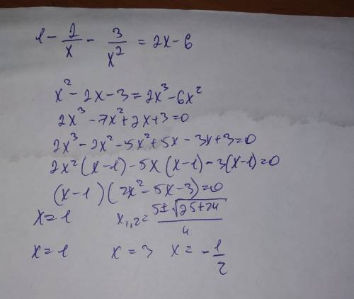 1-2/x-3/(x^2)=2x-6(x^2-2x)/(4x-3) + 5 = (16x-12)/(x^2-2x)