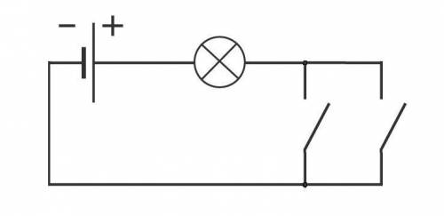 Составьте цепь из одной лампочки, двух ключей (выключателей) чтобы каждый ключ мог включить лампочку