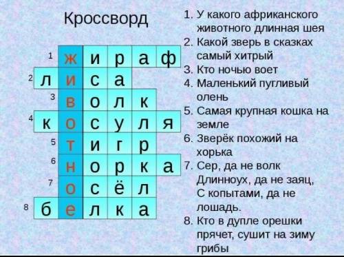 Сделайте кроссворд по 5 класс, 15 75 : )