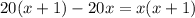 20(x+1)-20x=x(x+1)