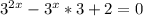 3^{2x} - 3^{x} * 3 + 2 =0