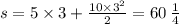 s = 5 \times 3 + \frac{10 \times 3 ^{2} }{2} = 60 \: м