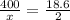 \frac{400}{x} = \frac{18.6}{2}