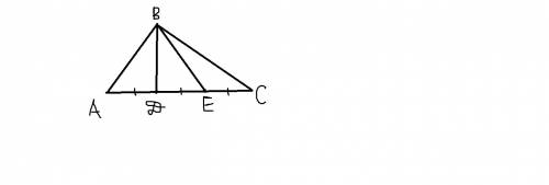 83. сторона ас треугольника авс разделена на три равных отрезка ад, де, ес. 1) докажите, что треугол