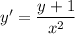 y'=\dfrac{y+1}{x^2}