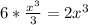 6 *\frac{x^3}{3}=2x^3