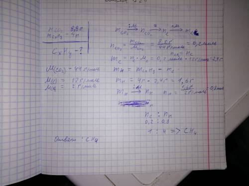 При сгорании органического соединения cxhy массой 4 грамма было получено 8,8 грамм co2.найдите форму