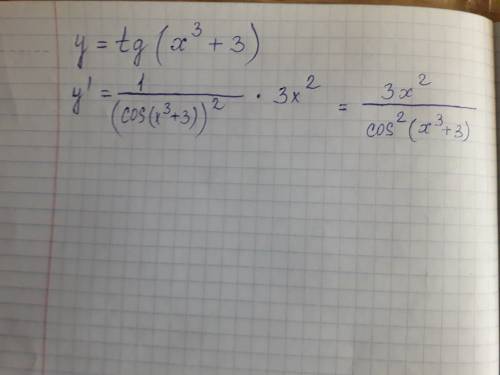 Нужна производная из функции y=tg(x^3+3)