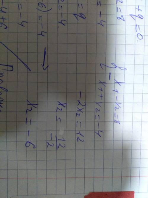 Разность корней квадратного уравнения x^2+4x+q=0 равна 8. найдите q