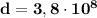 \bf d = 3,8\cdot 10^8