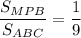 \dfrac{S_{MPB}}{S_{ABC}}=\dfrac{1}{9}