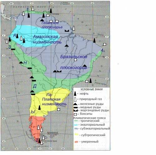 Нанисите на контурную карту полезные ископаемые региона латинской америки 20