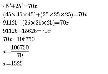 Докажите что 45^3+25^3 делится на 70