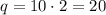 q=10\cdot 2=20