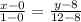 \frac{x-0}{1-0} = \frac{y-8}{12-8}