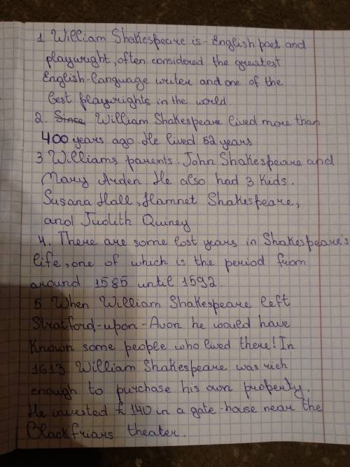 1.who is william shakespeare? 2.how long did he live in all? 3.what do you know about his family? 4.