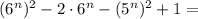 (6^n)^2-2\cdot6^n-(5^n)^2+1=