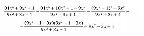 \frac{81x^{4}+9x^{2} +1 }{9x^{2}+3x+1 }