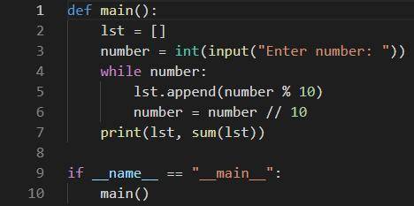 Python - пользователь вводит число любого размера (124234654672 или 867734534), и программа с цикла