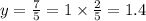 y = \frac{7}{5} = 1 \times \frac{2}{5} = 1.4